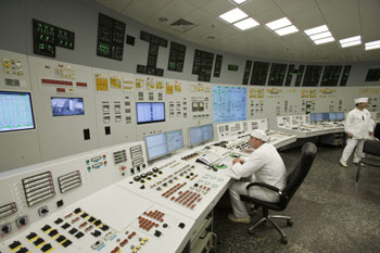 Salle de contrôle du réacteur n°4 de la centrale nucléaire de Koursk en Russie. © Noak/Le bar Floréal/IRSN