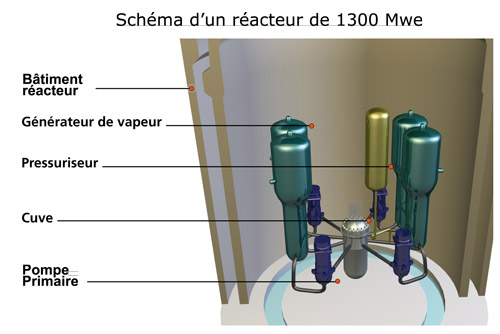 Schéma d'un réacteur de 1300 Mwe - IRSN