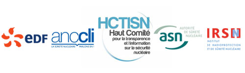 Logos d'EDF, ANCCLI, HCTISN, ASN et IRSN