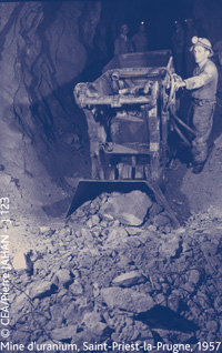 Mine d'uranium, Saint-Priest-la-Prugne, 1957