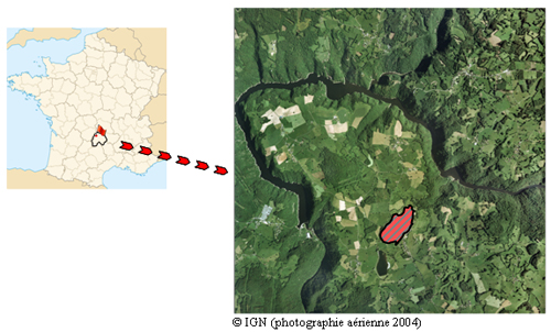 Situation géographique des mines de Saint-Pierre dans le Cantal