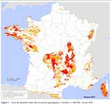 Télécharger la carte du potentiel radon des formations géologiques, version 2010
