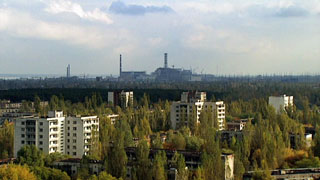 Vue de la centrale de Tchernobyl, Ukraine @IRSN