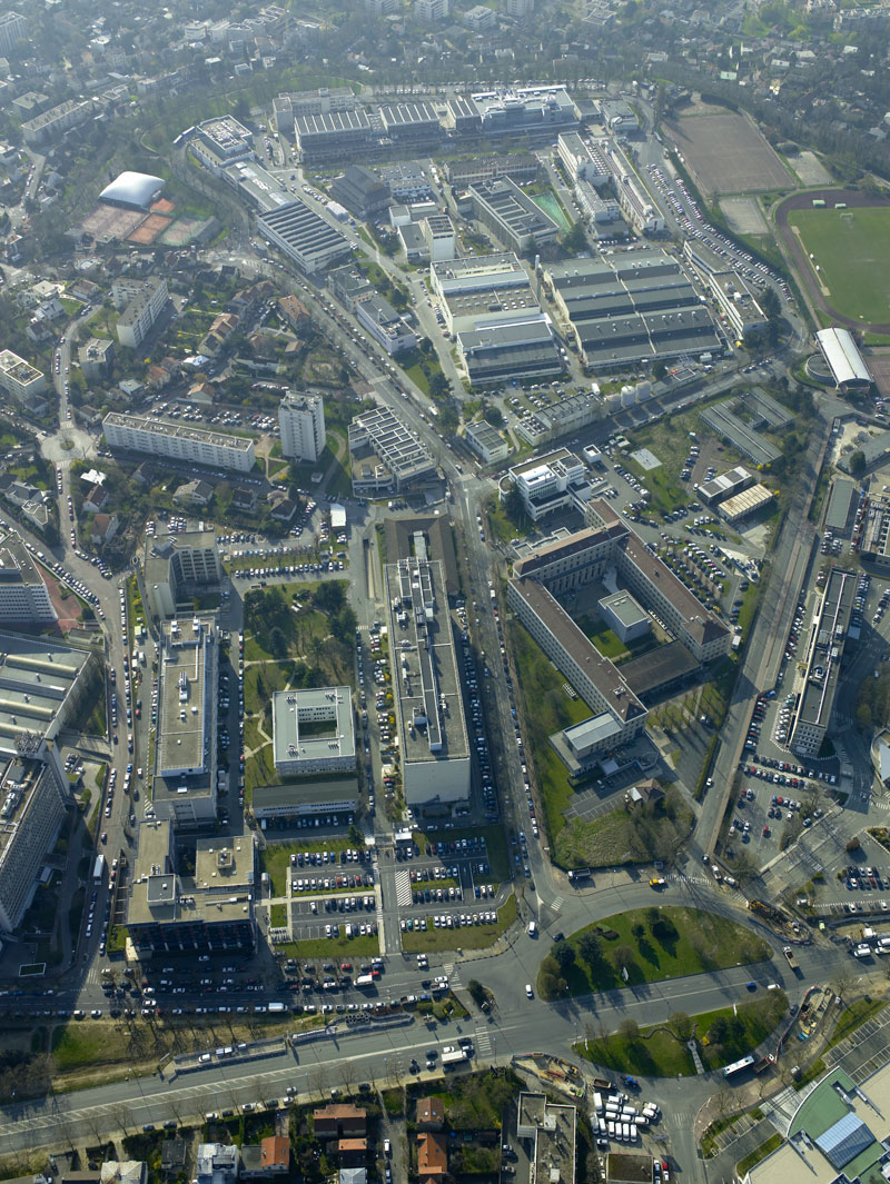 Vue aérienne du site CEA à Fontenay-aux-Roses, dans les Hauts-de-Seine