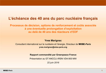 Echéance des 40 ans du parc nucléaire français