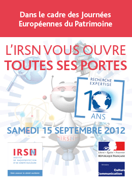 Affiche portes ouvertes IRSN à Fontenay-aux-Roses le 15 septembre 2012